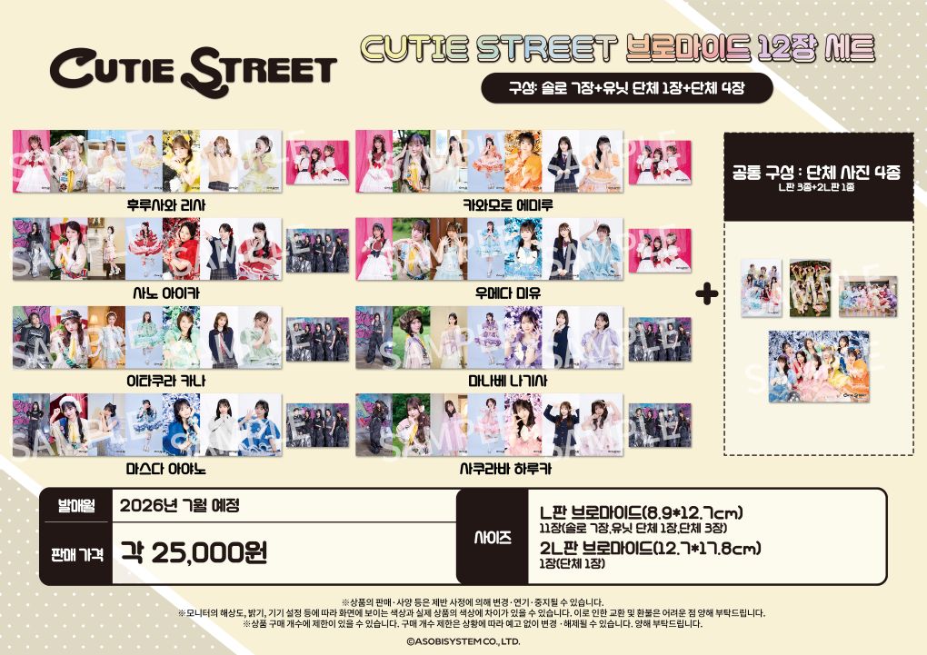 ※미응모 상품※ 【굿즈-브로마이드】 CUTIE STREET 브로마이드 12장 세트