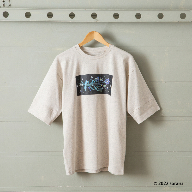★수주예약★ 【굿즈-티셔츠】 cielkocka (소라루) 꽃과 별 티셔츠