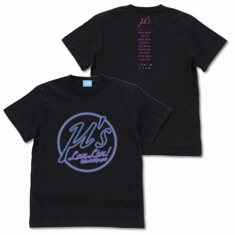 【굿즈-티셔츠】 러브라이브 &mu;'s 네온사인 로고 T셔츠/BLACK(XL)