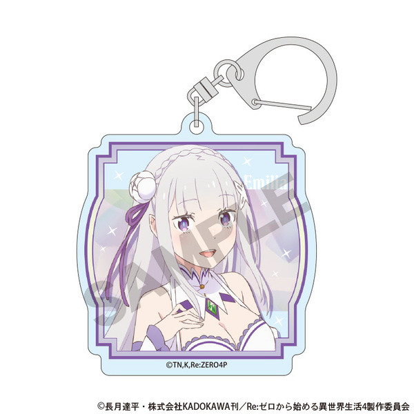 【굿즈-키홀더】 Re: 제로부터 시작하는 이세계 생활 아크릴 키홀더 홀로그램 에밀리아