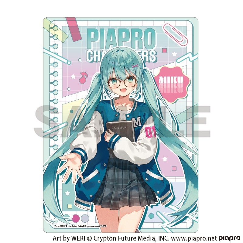 【굿즈-책받침】 VOCALOID 하츠네 미쿠 책받침 안경 스타일 하츠네 미쿠