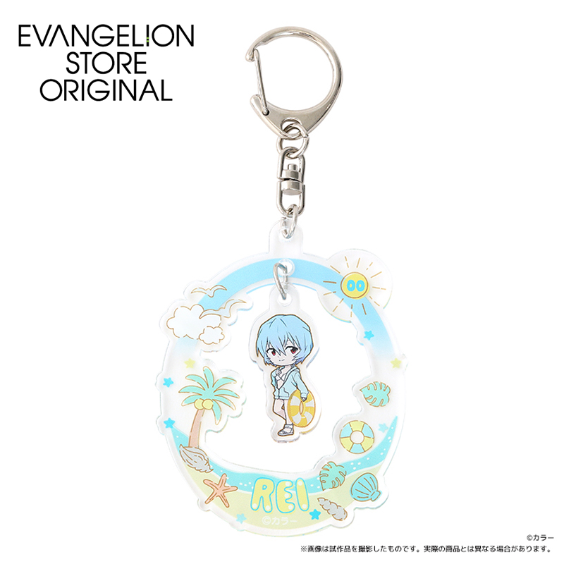【굿즈-키홀더】 에반게리온 신극장판 유라유라 아크릴 키홀더 썸머 페스티벌 데포르메 레이