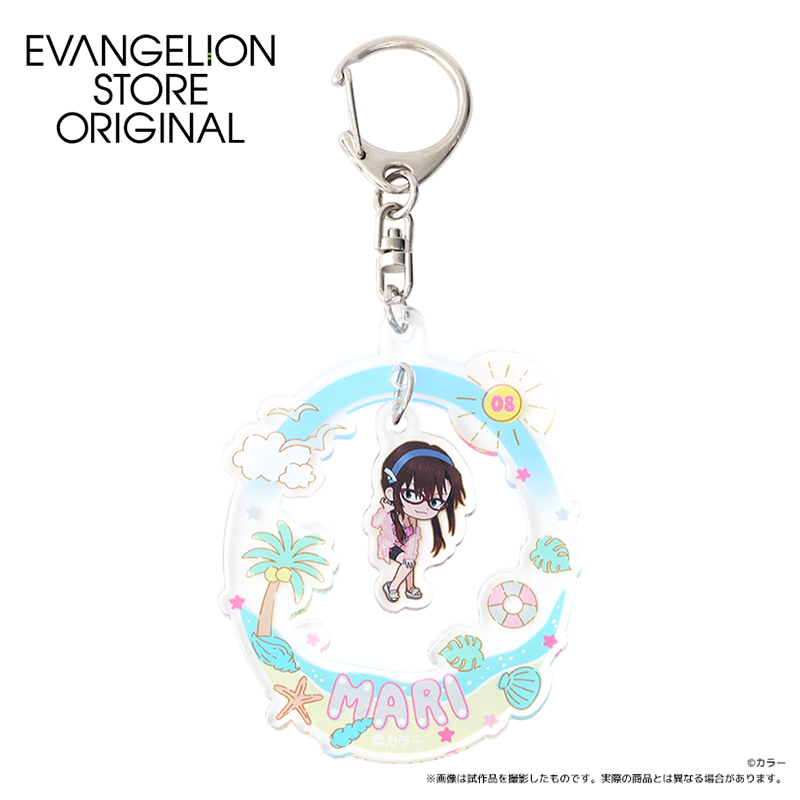 【굿즈-키홀더】 에반게리온 신극장판 유라유라 아크릴 키홀더 썸머 페스티벌 데포르메 마리