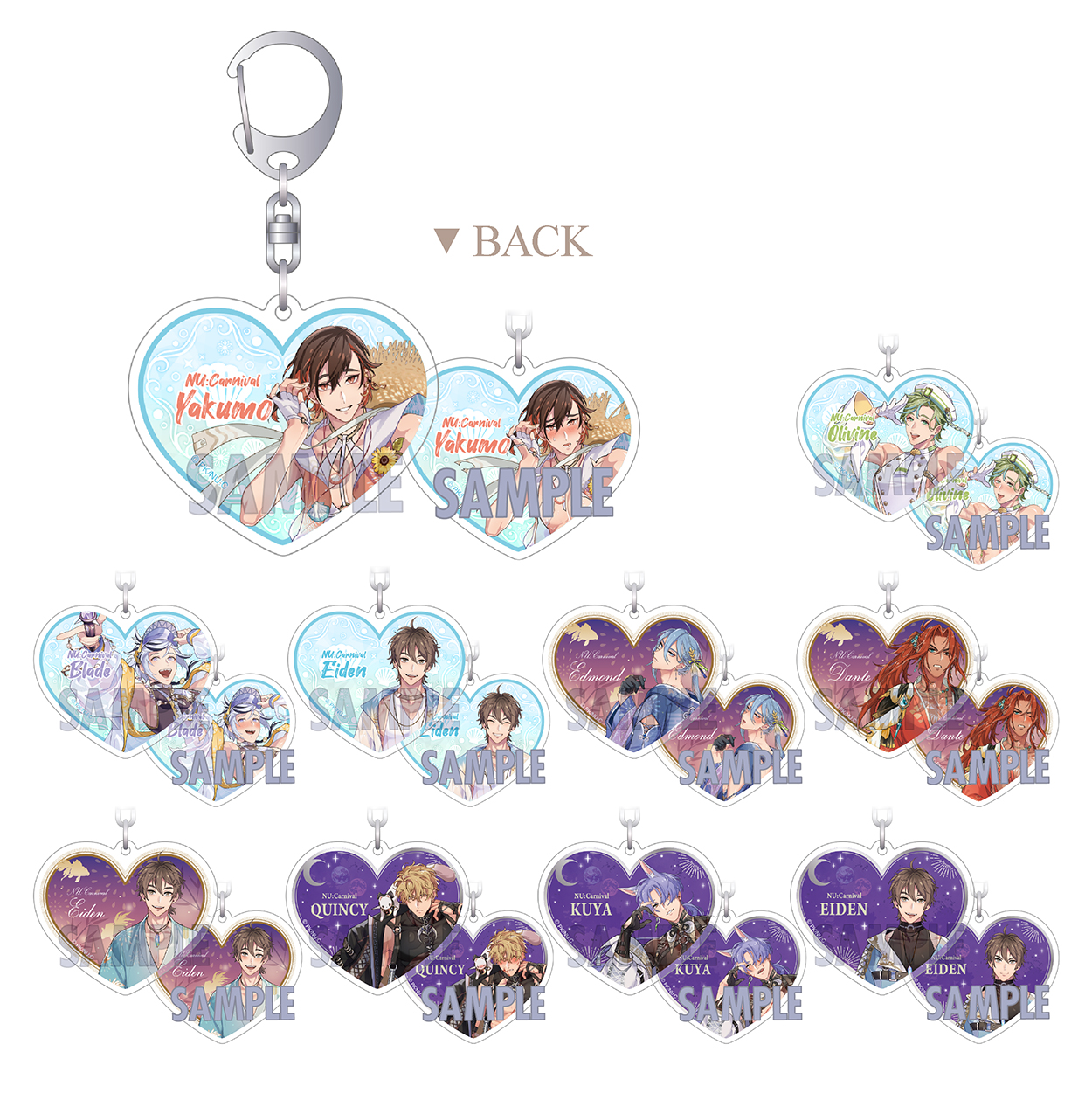 【굿즈-키홀더】 NU: 카니발 B10 양면 아크릴키홀더 컬렉션 & 한여름의 아이돌 페스티벌, 무지개를 따라, 두개의 달