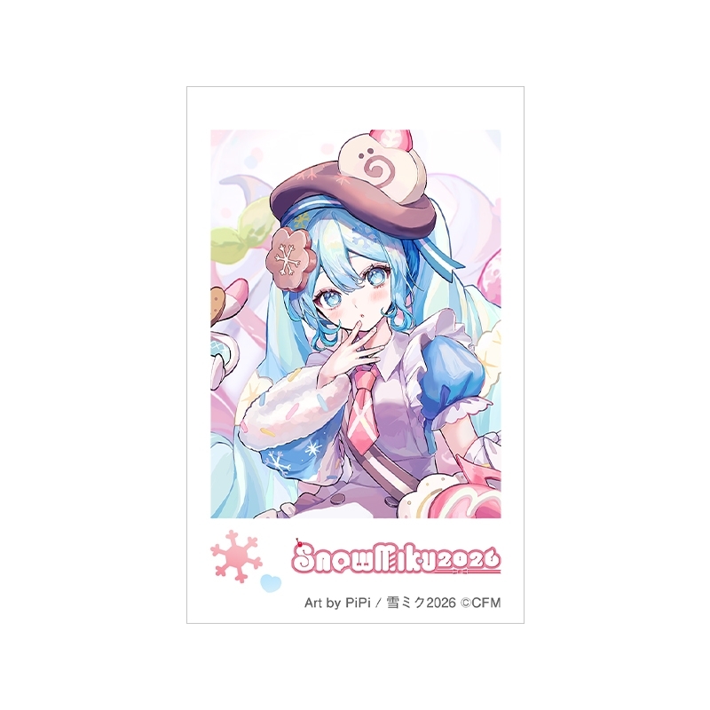 【굿즈-브로마이드】 VOCALOID 체키 프린트 유키 미쿠 Art by PiPi