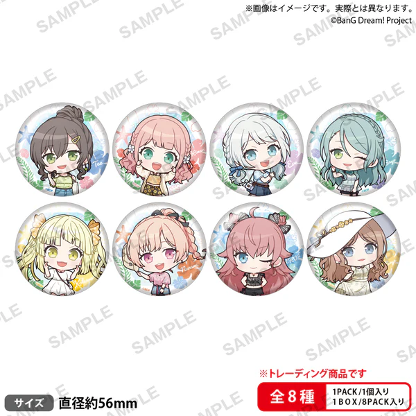 【굿즈-뱃지】 Bang Dream! 뱅드림! B8 트레이딩 홀로그램 캔뱃지 미니 캐릭 2024 Summer ver. (랜덤)