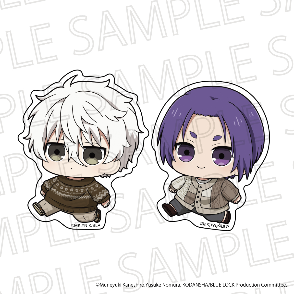 【굿즈-스티커】 블루 록 푸치테쿠 스티커 세트 B : 나기 세이시로&미카게 레오