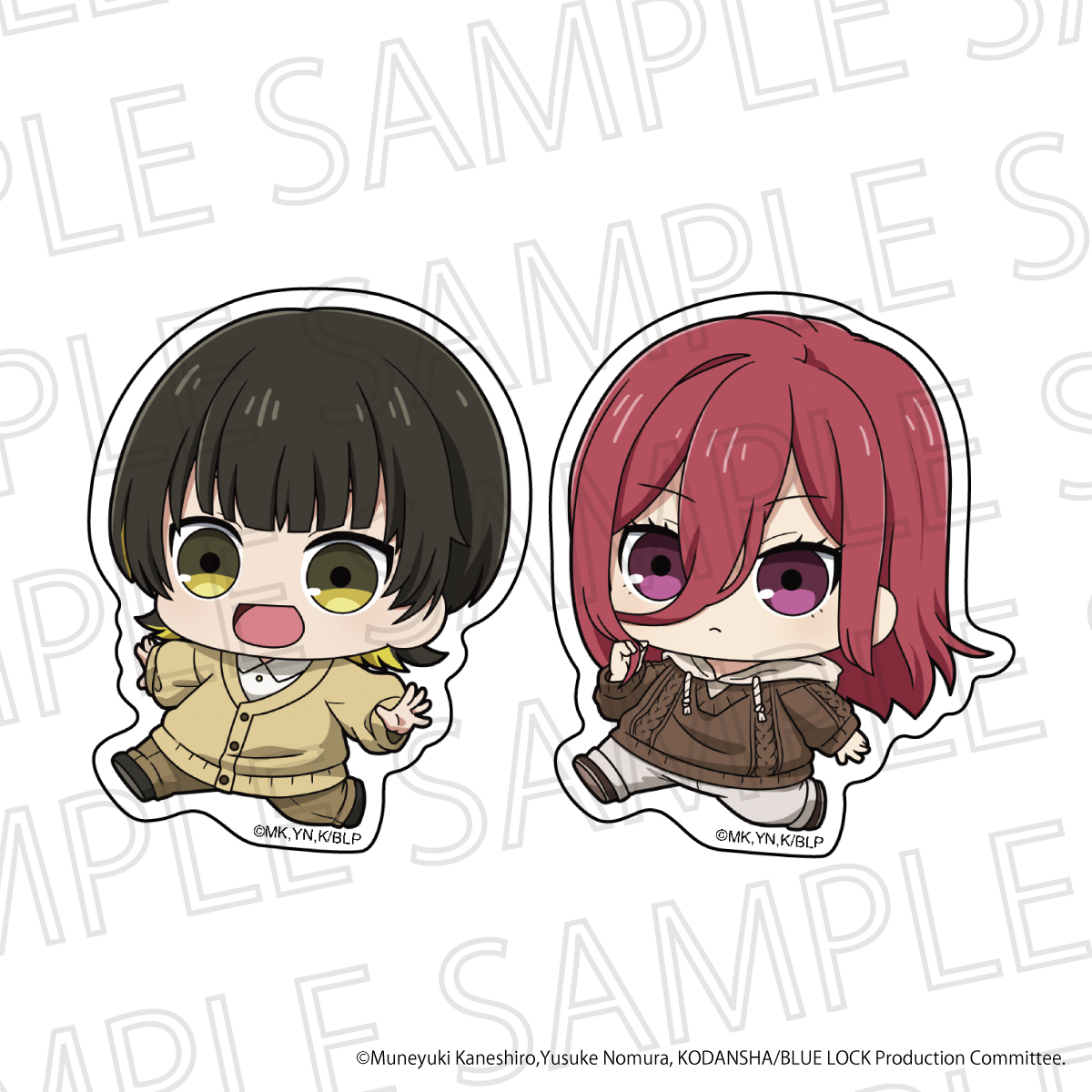 【굿즈-스티커】 블루 록 푸치테쿠 스티커 세트 C : 바치라 메구루&치기리 효마