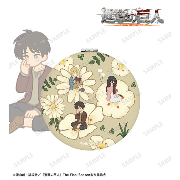 【굿즈-거울】 진격의 거인 애니판 Botania 제2탄 접이식 거울 에렌&미카사&아르민