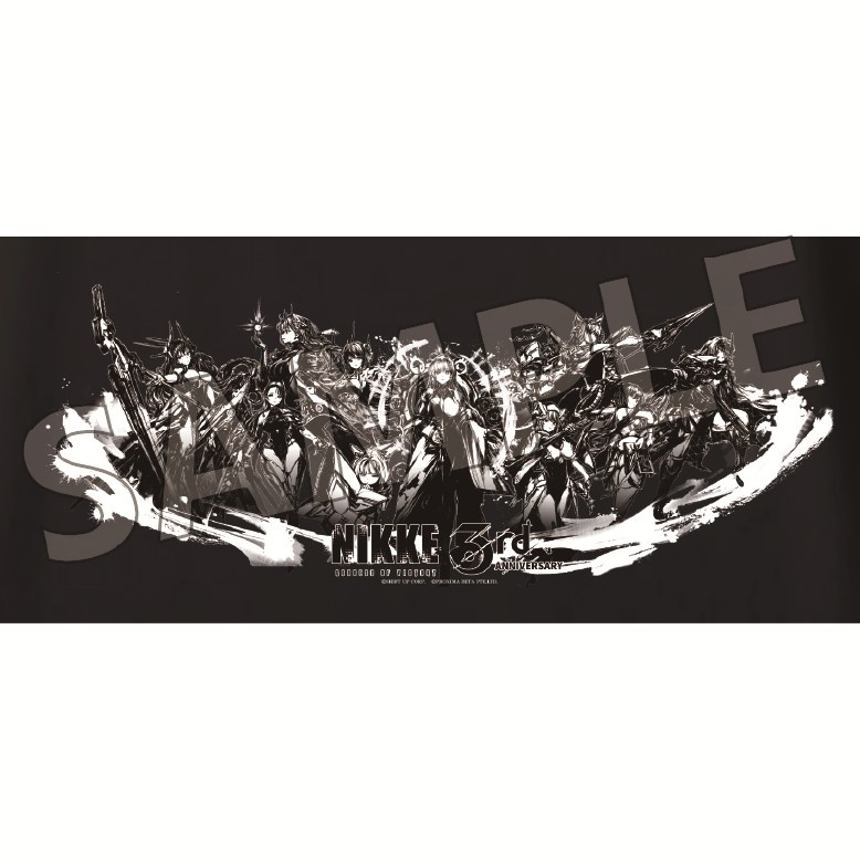 【굿즈-티셔츠】 승리의 여신: 니케 3주년 기념 티셔츠 블랙 XL