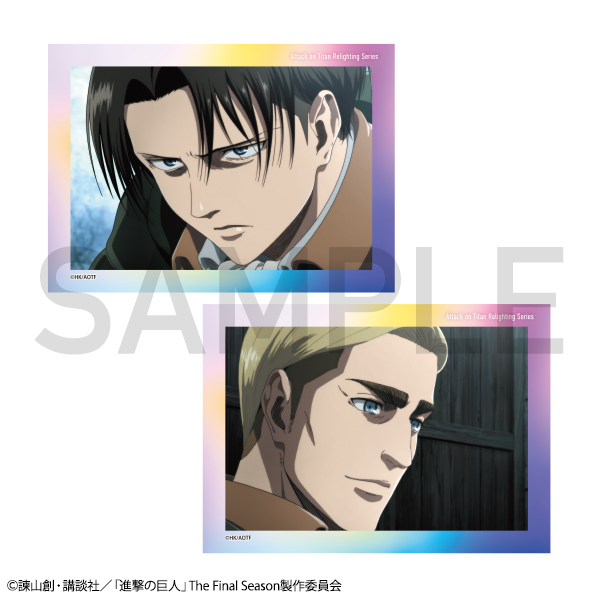 【굿즈-카드】 진격의 거인 Re:lighting 클리어 카드 2매 세트 리바이＆엘빈