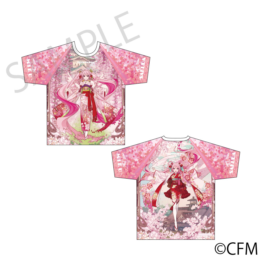 【굿즈-티셔츠】 VOCALOID 벚꽃미쿠X히로하코 2024 풀그래픽 티셔츠 히로하코 Art by iXima
