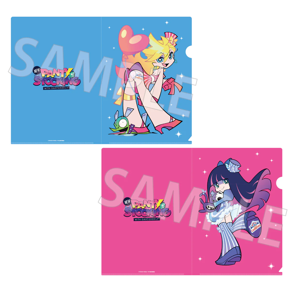 【굿즈-클리어파일】 New PANTY ＆ STOCKING with GARTERBELT 클리어파일 세트 CARNIVAL ver.