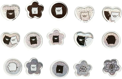 【굿즈-씰】 san-X 산엑스 모노쿠로부 씰 비츠 컬렉션 조약돌 스티커 키라키라