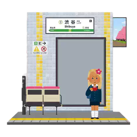 【굿즈-홀더】 이라스토야 아크릴 카드 홀더 다음 역 시부야