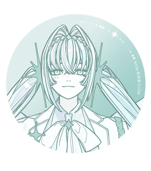 【굿즈-뱃지】 VOCALOID 하츠네 미쿠 흑백쌍생 시리즈 선화풍 홀로그램 캔뱃지 하양