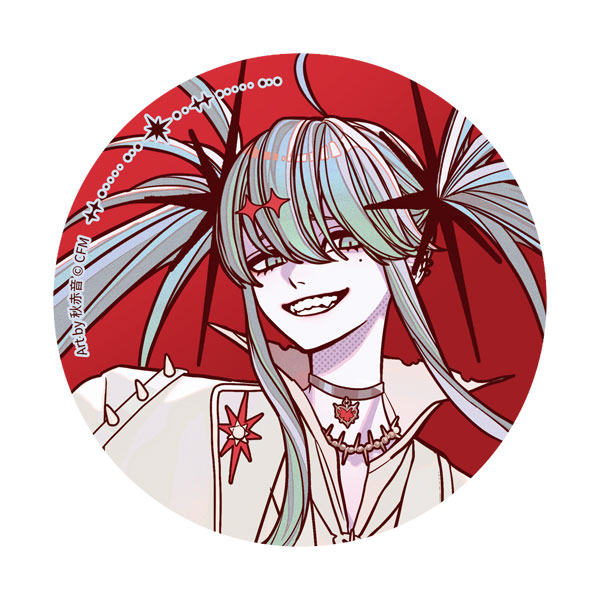【굿즈-뱃지】 VOCALOID 하츠네 미쿠 흑백쌍생 시리즈 선화풍 홀로그램 캔뱃지 검정