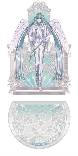 【굿즈-아크릴스탠드】 VOCALOID 하츠네 미쿠 흑백쌍생 시리즈 아크릴스탠드 하양