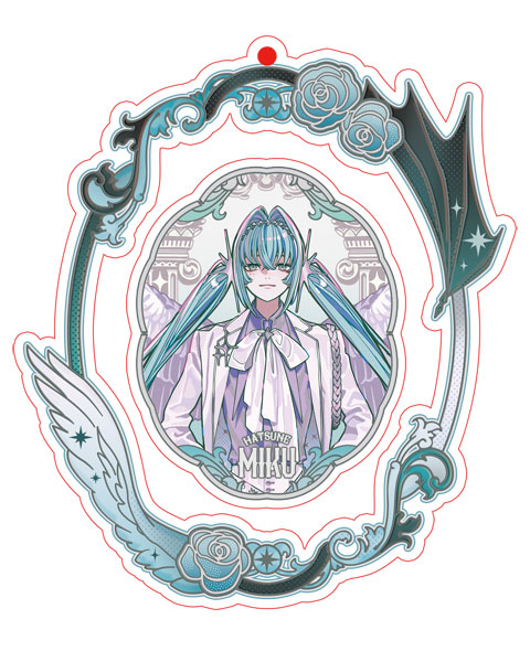 【굿즈-키홀더】 VOCALOID 하츠네 미쿠 흑백쌍생 시리즈 회전 아크릴 키홀더